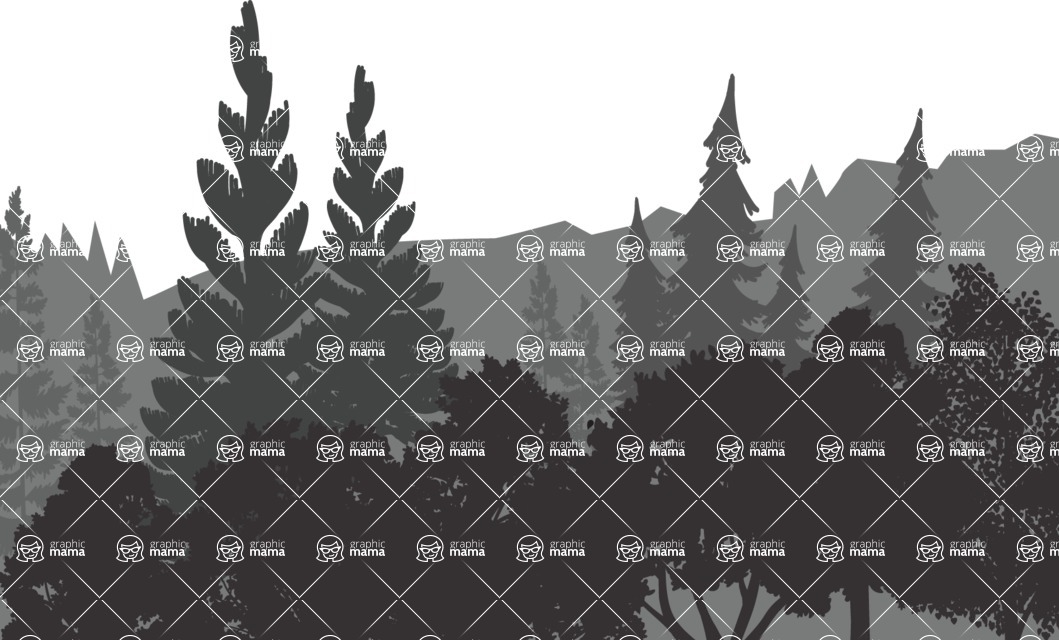 Vector silhouettes - Transparent Vector Landscape Silhouette